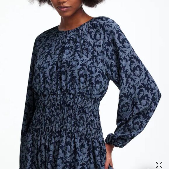 NWT Madewell Bubble Sleeve Smocked Midi Dress M - Picture 5 of 9